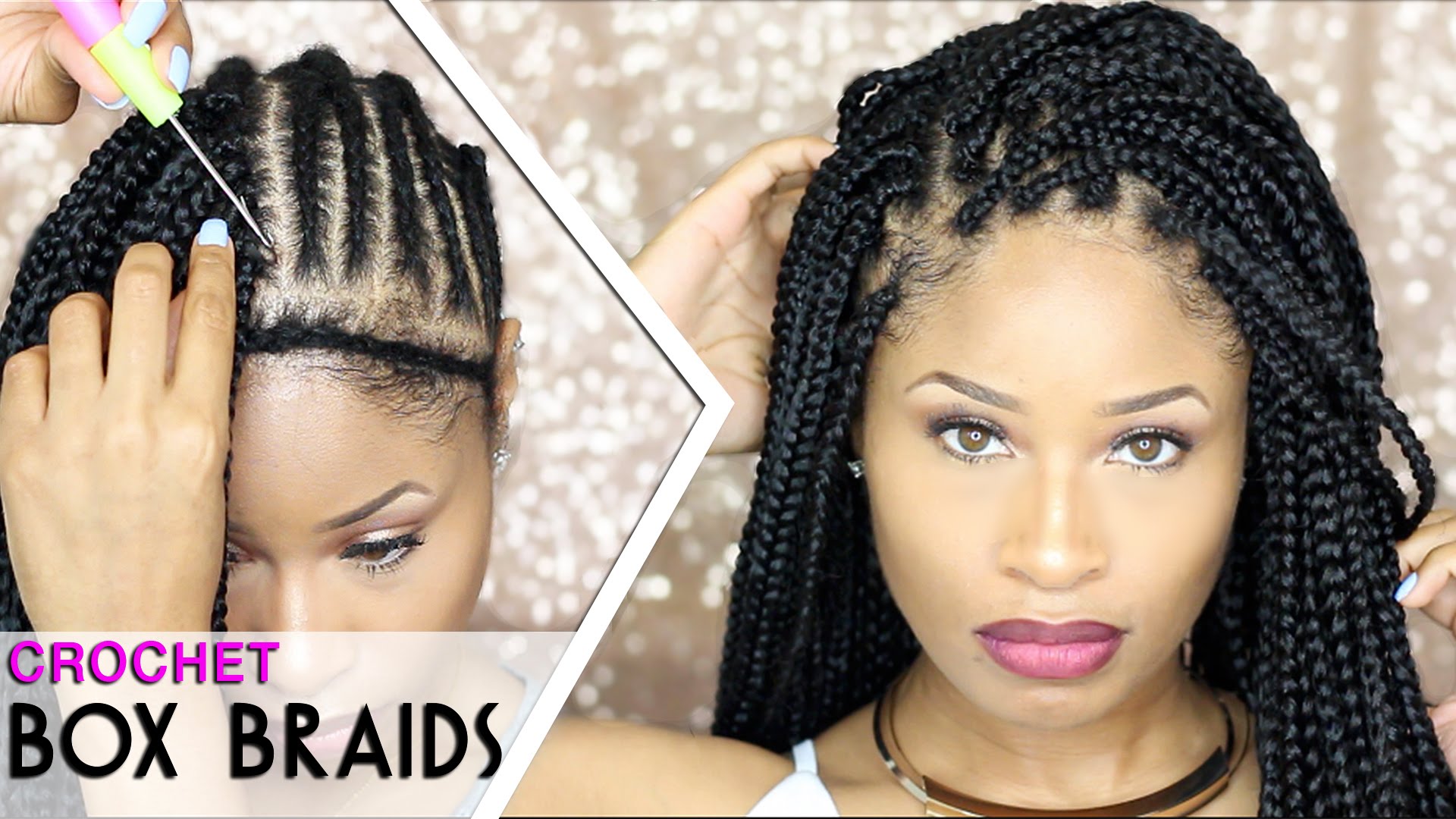 How To ➟ CROCHET BOX BRAIDS 🔥 (looks like the real thing! free-parting)