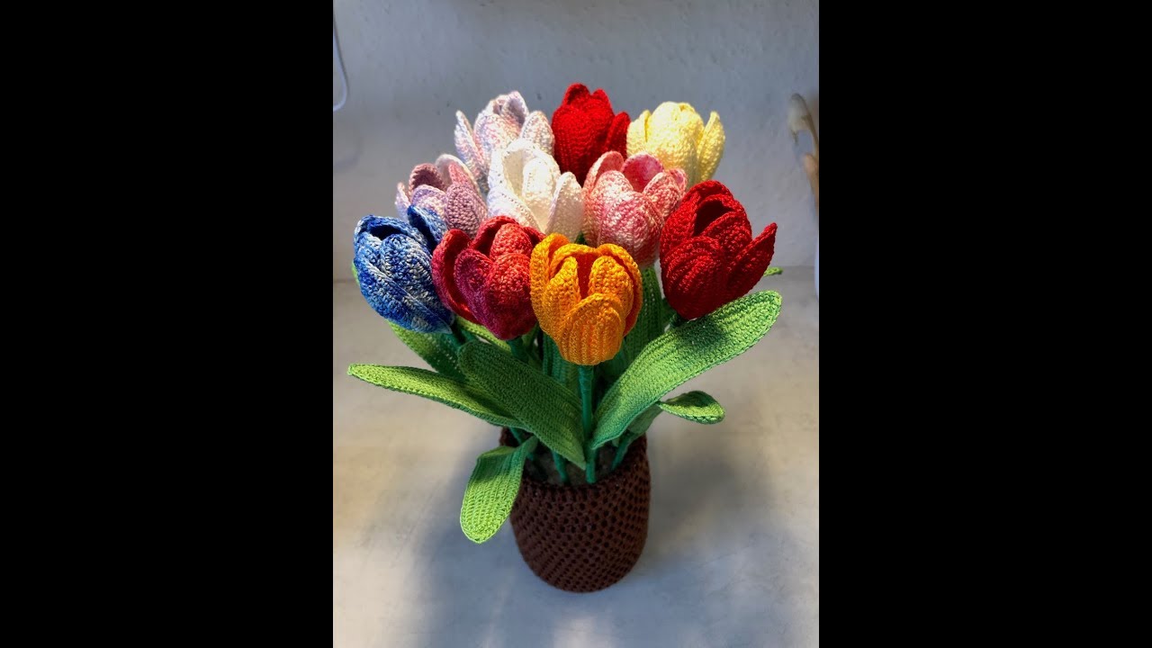 Tuto Tulipe au crochet spécial gaucher
