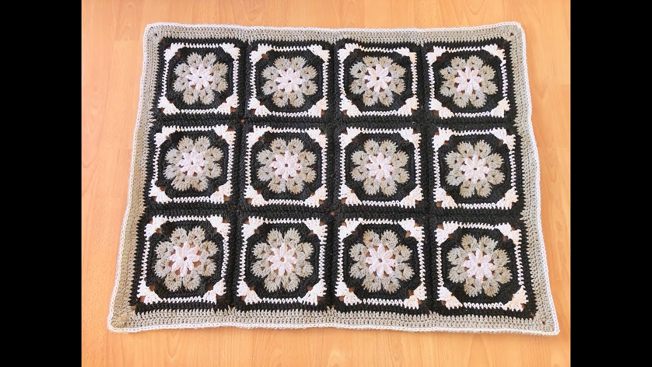 Tuto tapis, couverture granny au crochet spécial gaucher
